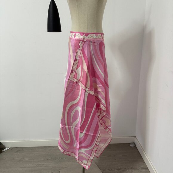 Pucci Printed Asymmetrical Skirt In Pink - Picture 2 of 9